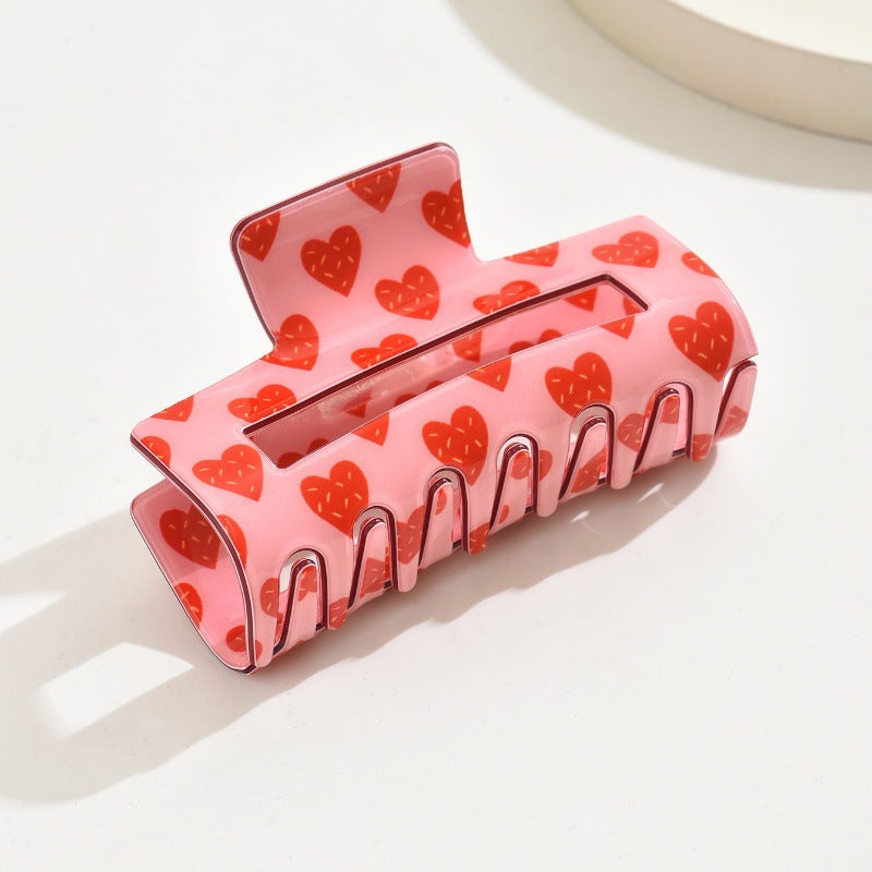 Love Heart Cutout Bar Hair Claw - NO02