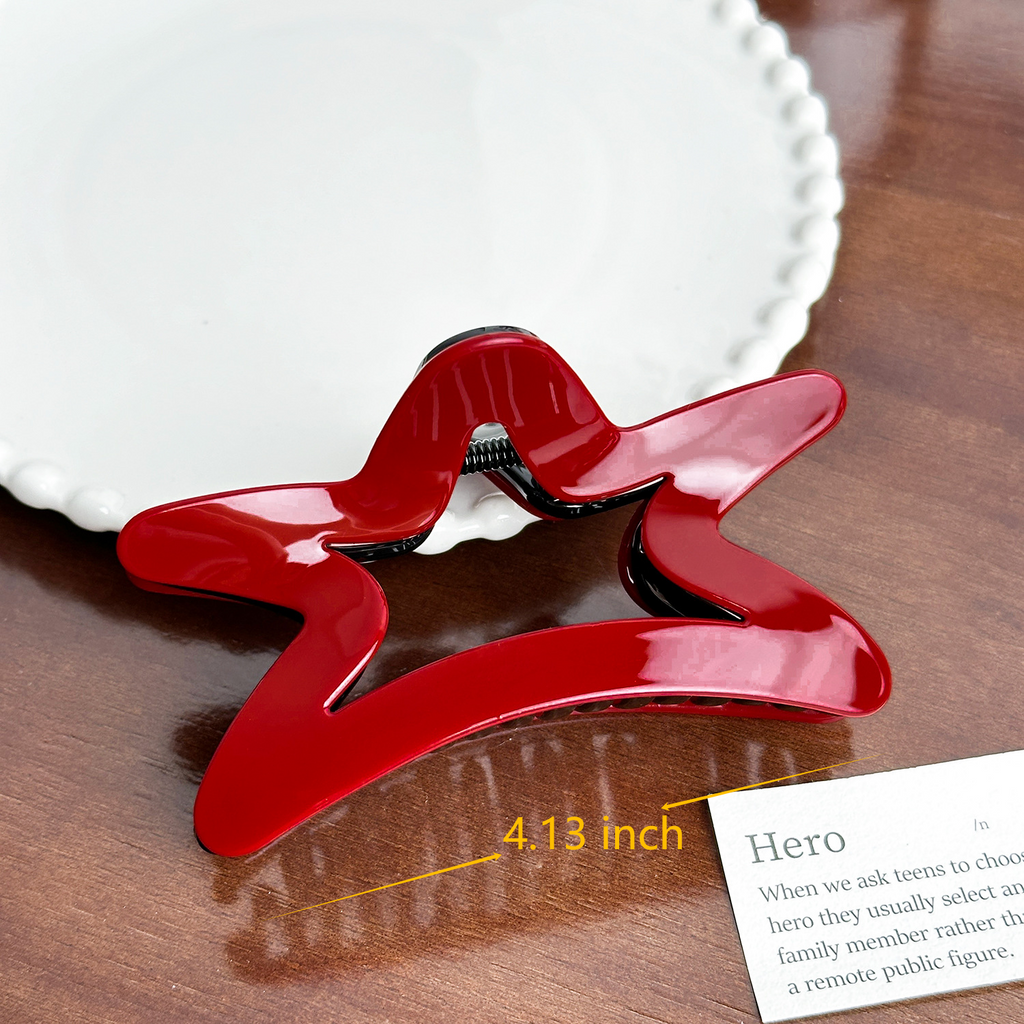 Glossy Sculpted Shape Hair Claw - Star
