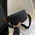 Everyday Nylon Sling Belt Bag with Braided Pulls - Black