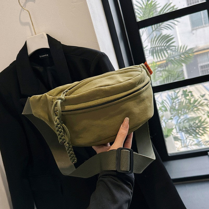 Everyday Nylon Sling Belt Bag with Braided Pulls