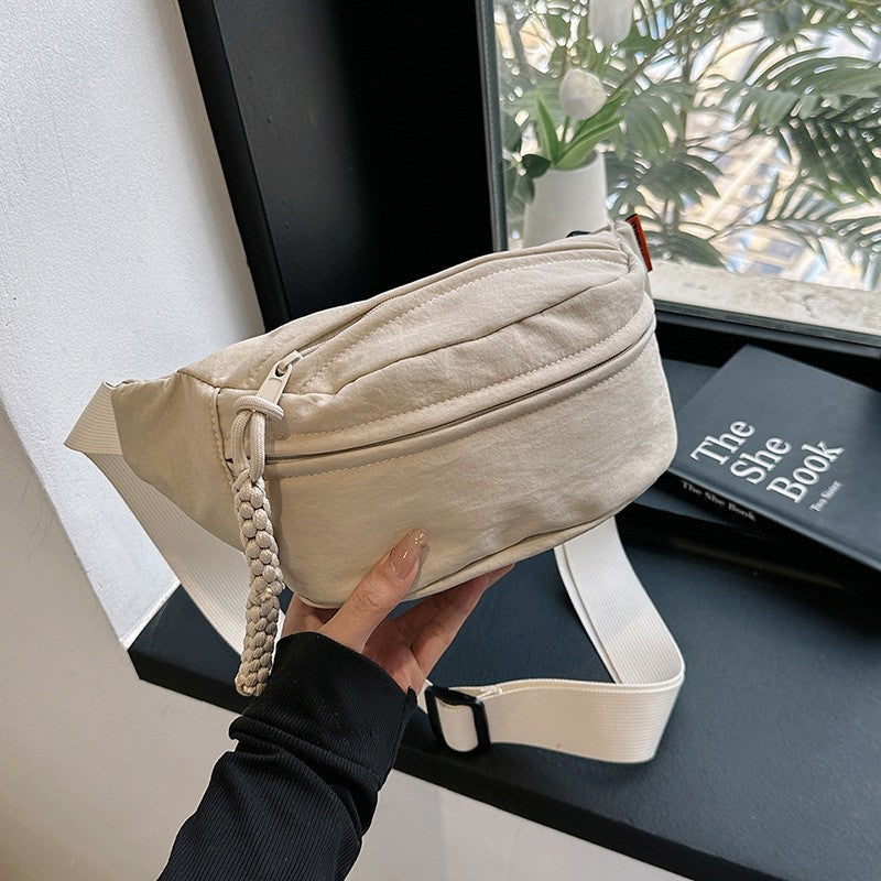 Everyday Nylon Sling Belt Bag with Braided Pulls