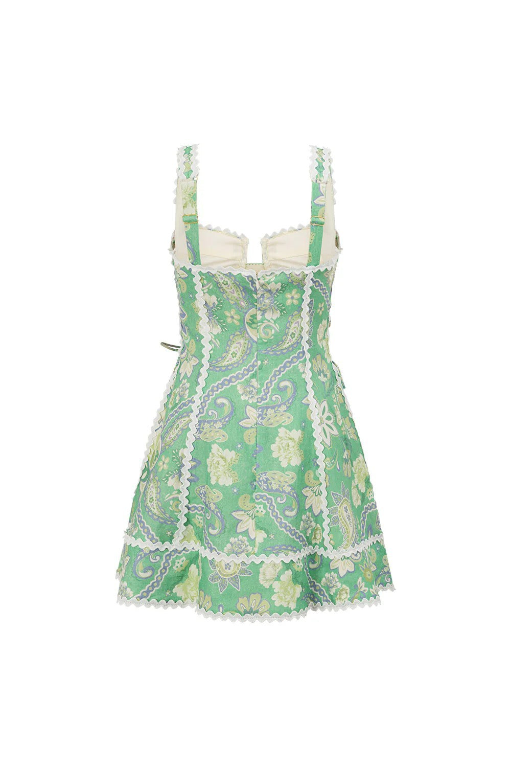Botanical Print Lace-Up Corset Mini Dress - view 1