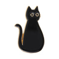 Whimsical Kitty Silhouette Enamel Brooch - C1