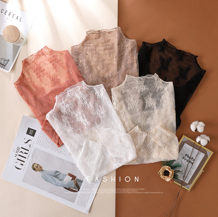 Sheer Botanical Lace Long Sleeve Top - view 1