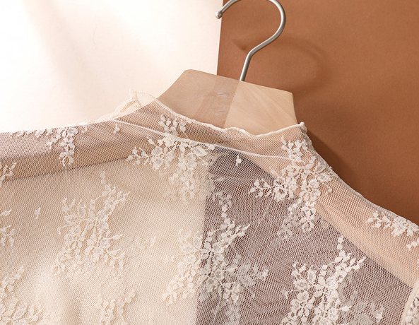 Sheer Botanical Lace Long Sleeve Top - view 2