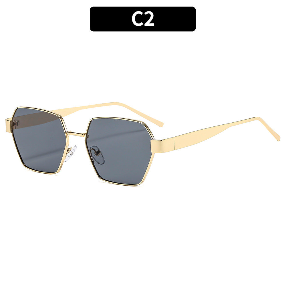 Angular Hexagon Lens Retro Sunglasses - C2