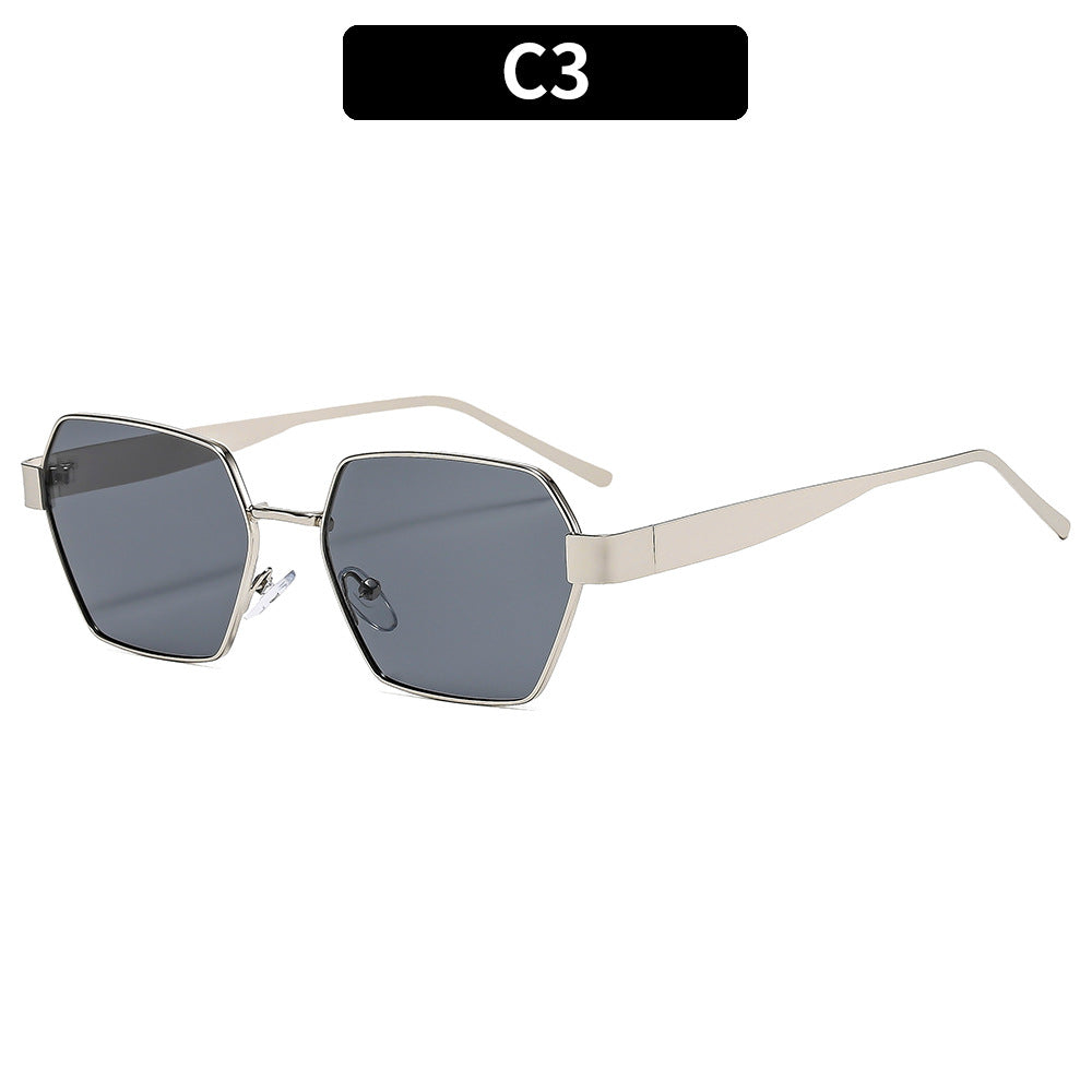 Angular Hexagon Lens Retro Sunglasses - C3