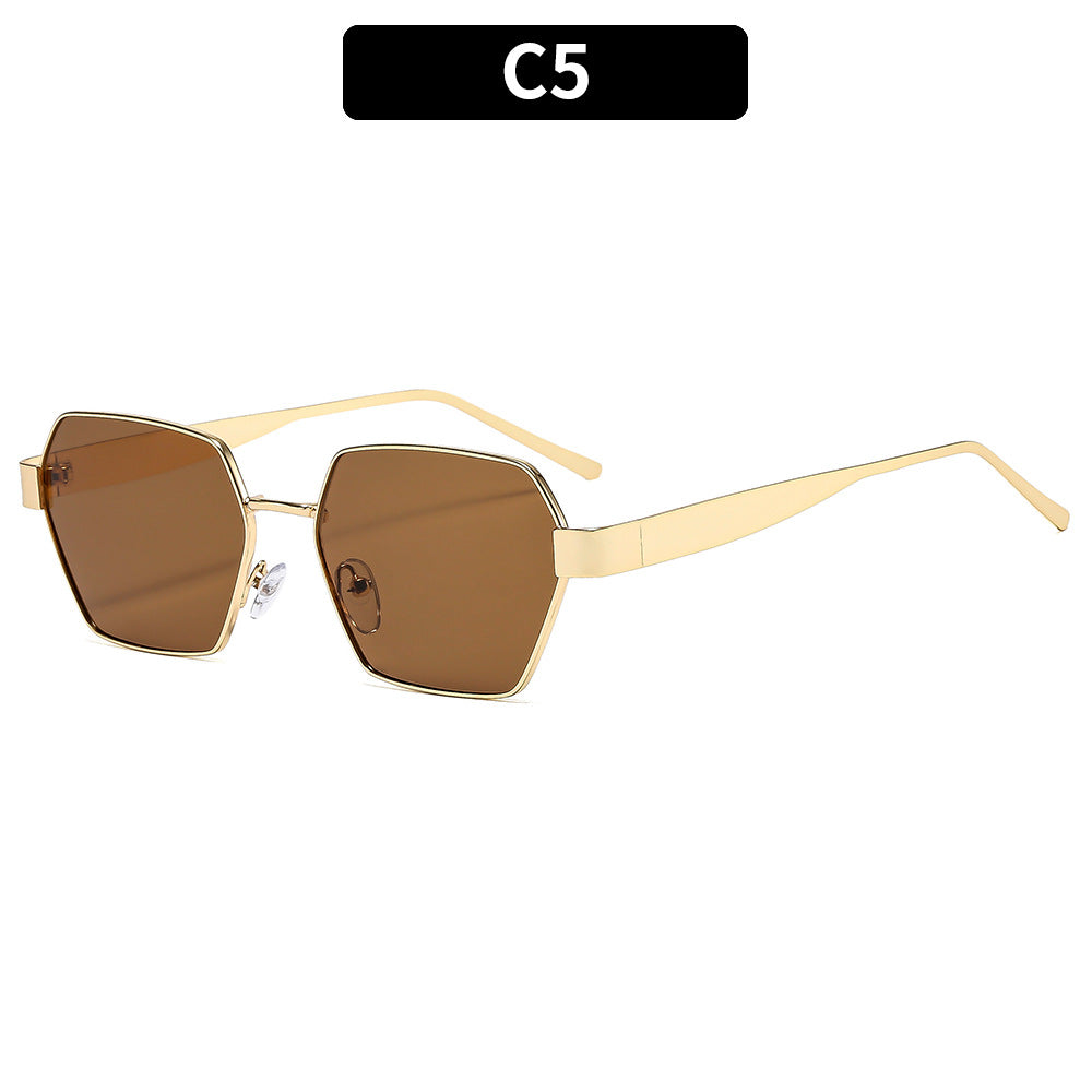 Angular Hexagon Lens Retro Sunglasses - C5