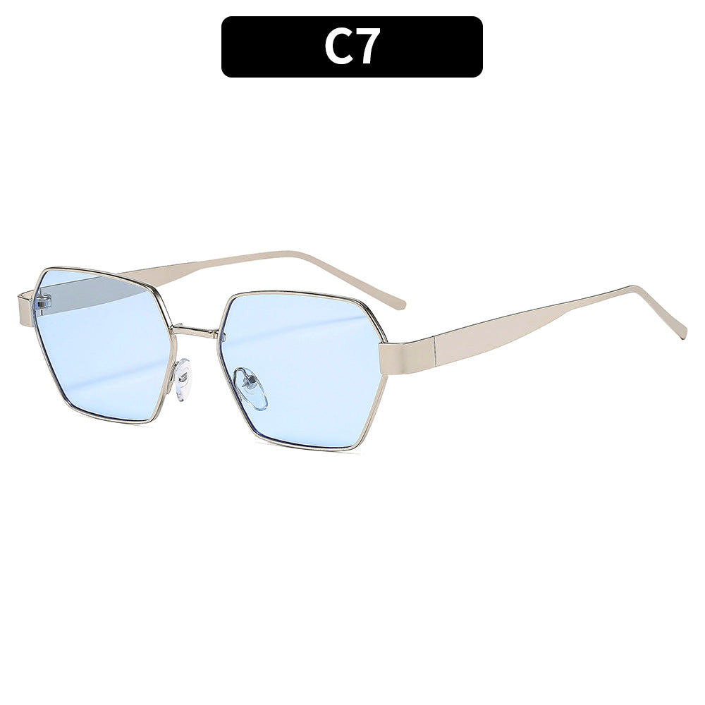 Angular Hexagon Lens Retro Sunglasses - C7
