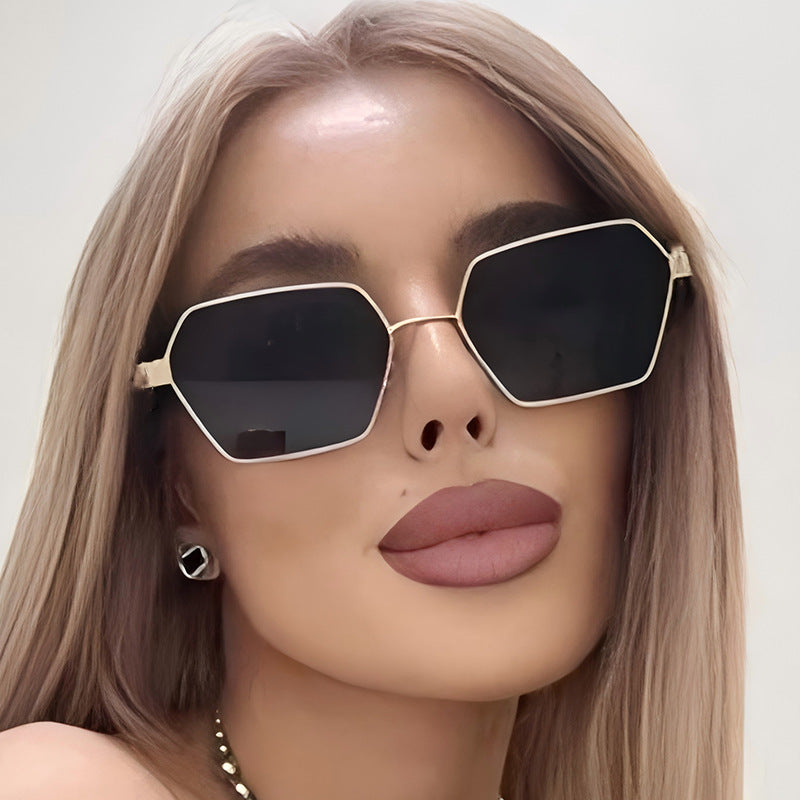 Angular Hexagon Lens Retro Sunglasses - view 1