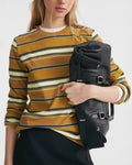 Multi Stripe Long Sleeve Crew Tee - Grass-Green