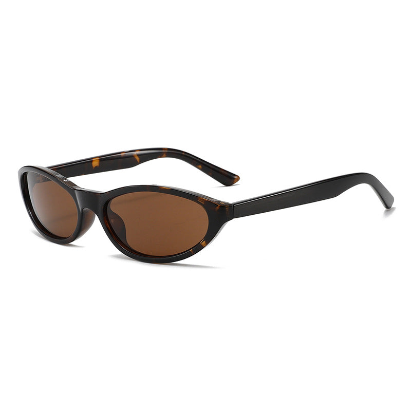 Narrow Oval Wrap Frame Sunglasses - Decor