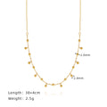 Dainty Beaded Ball Station Chain Necklace - Gold