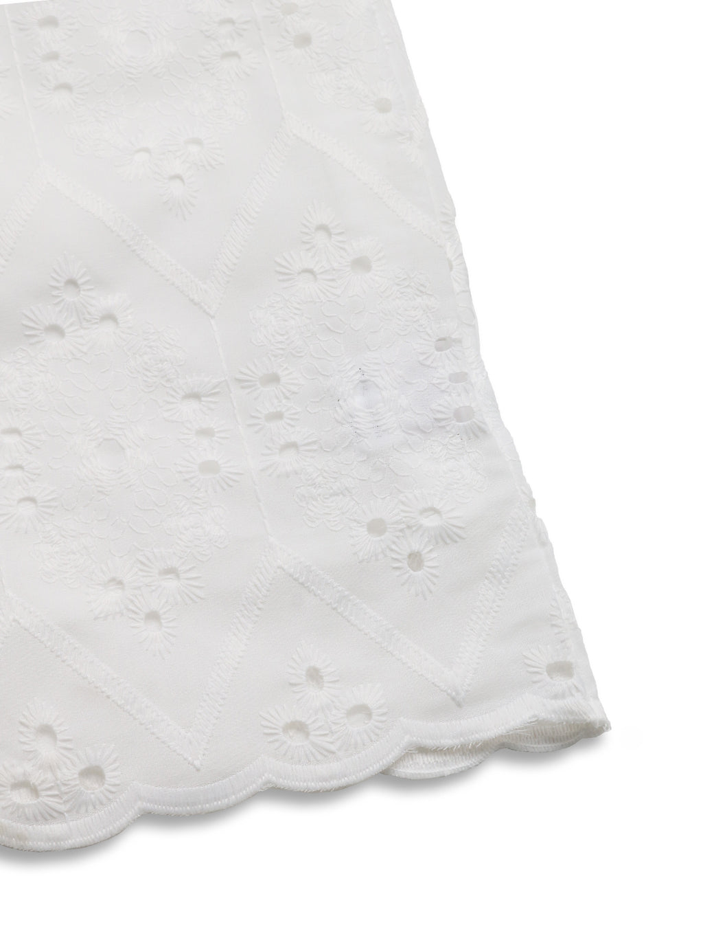 Eyelet Flutter Sleeve Tie Back Top - White - 5