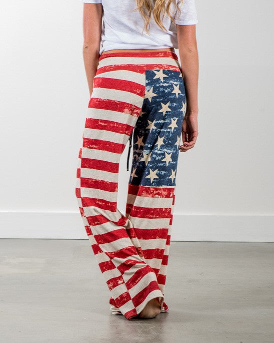 Stars And Stripes Drawstring Lounge Pants - Flag - 1