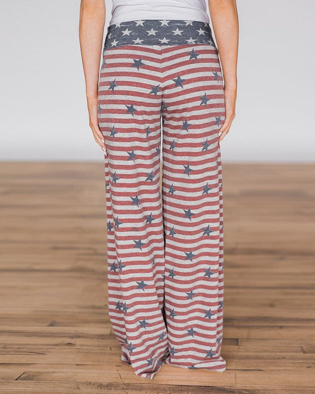 Stars And Stripes Drawstring Lounge Pants - RedStripe - 4