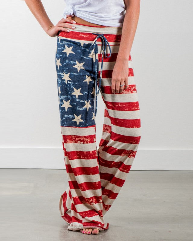 Stars And Stripes Drawstring Lounge Pants