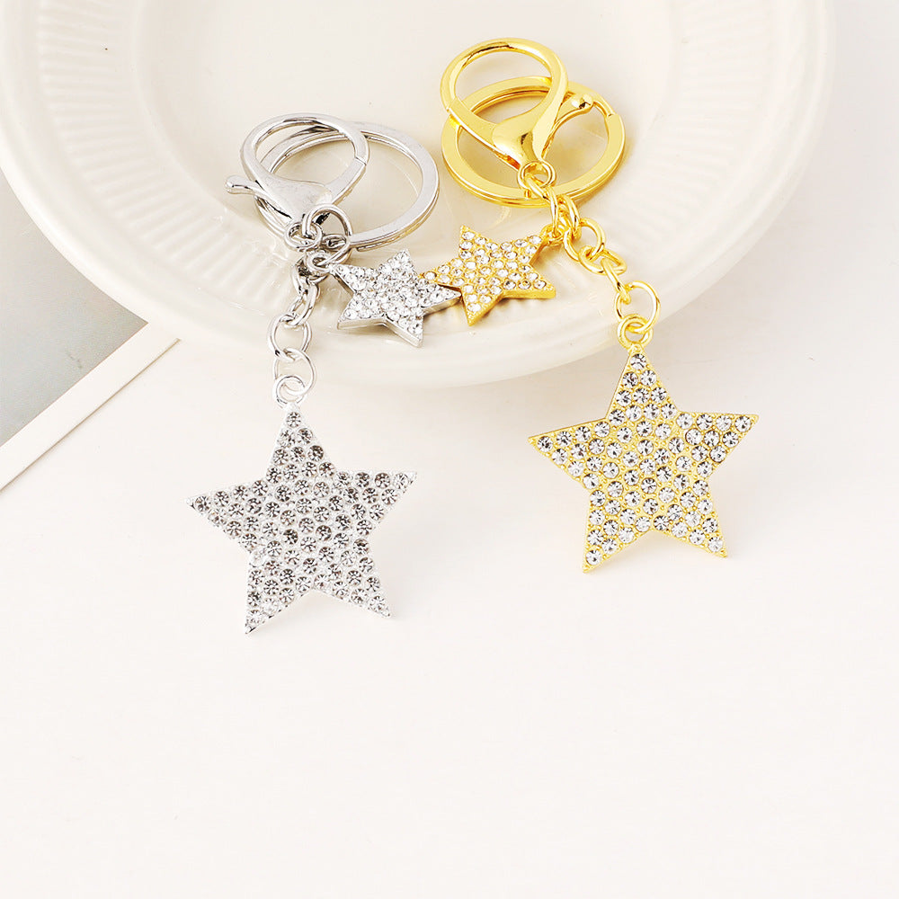 Rhinestone Star Charm Bag Keychain - view 1