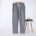 Gingham Check Fleece Lined Lounge Pants - Blue