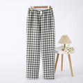 Gingham Check Fleece Lined Lounge Pants - Grey