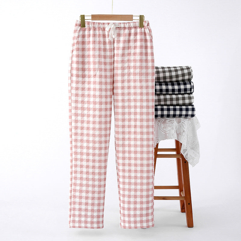 Gingham Check Fleece Lined Lounge Pants - view 1
