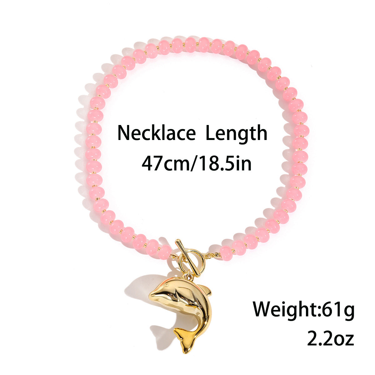 Dopamine Candy Bead Choker with Shell & Dolphin Charms - view 10