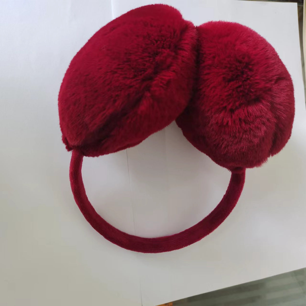 Classic Round Plush Earmuffs - Red