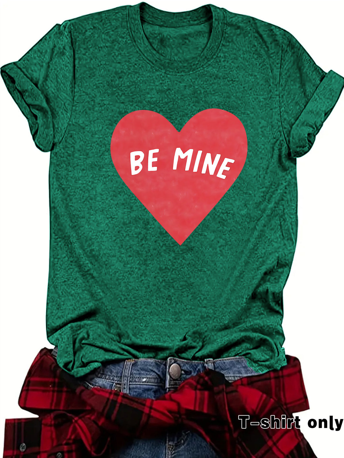 Be Mine Heart Short Sleeve Graphic Tee - Green