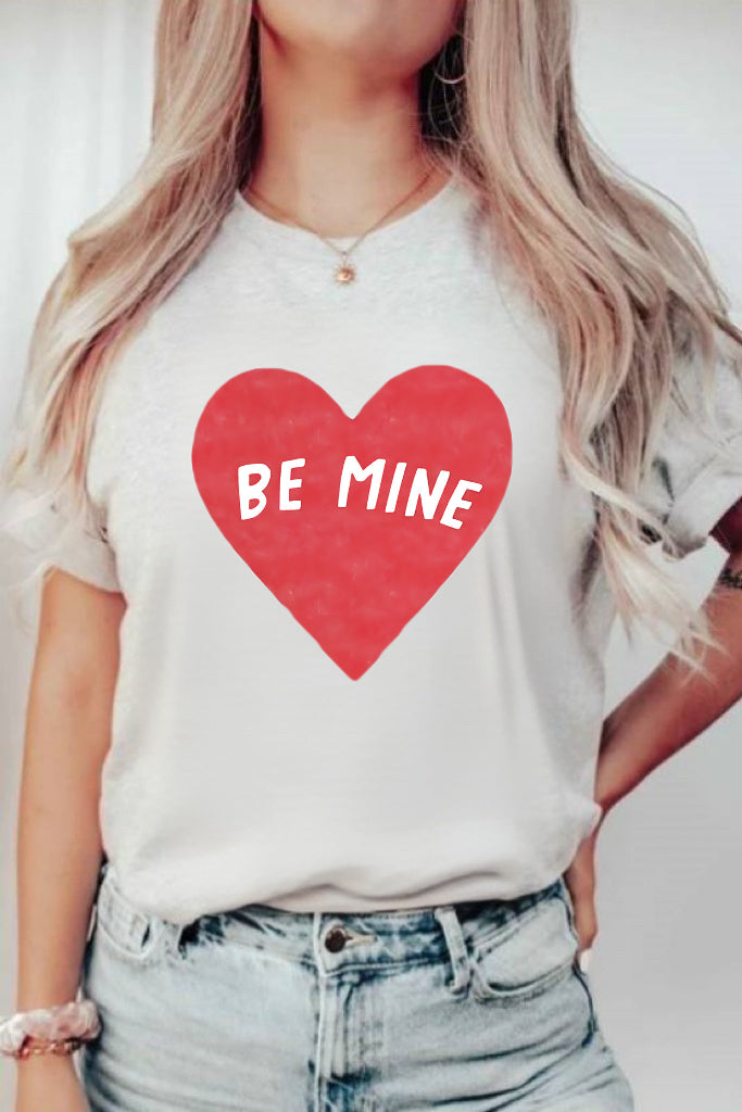 Be Mine Heart Short Sleeve Graphic Tee