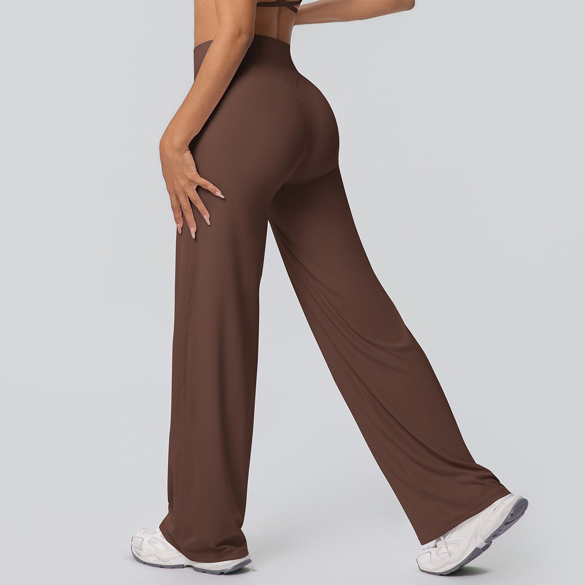 Double Brushed High Waist Wide Leg Yoga Pants