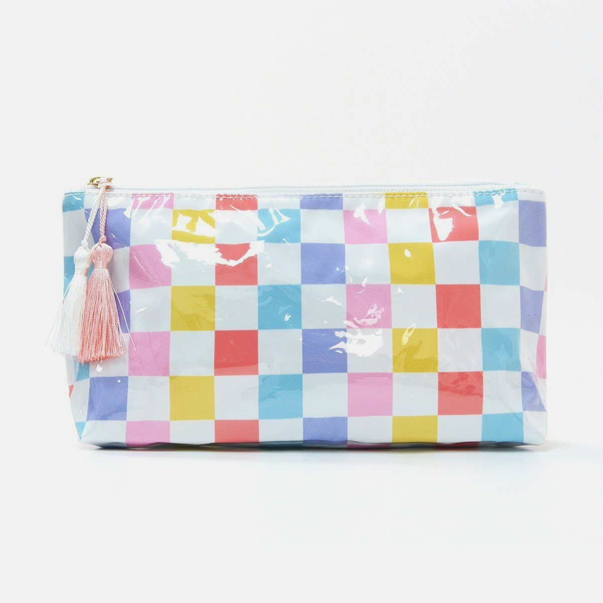 Wide Stripe Toiletry Bag With Tassel Zip - Colorful