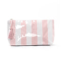 Wide Stripe Toiletry Bag With Tassel Zip - Pink