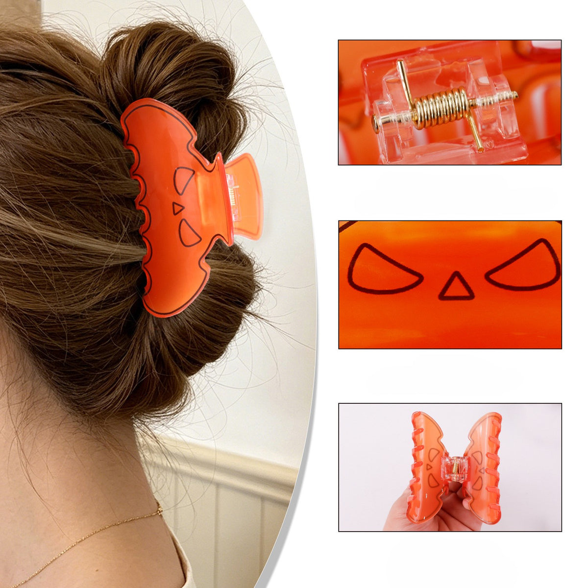 Translucent Hair Claw Clip With Carved Grin - view 1