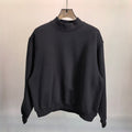 Heavyweight Fleece Lined Mock Neck Sweatshirt - Black