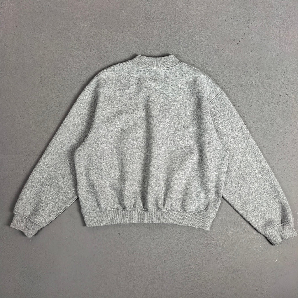 Heavyweight Fleece Lined Mock Neck Sweatshirt - HeatherGrey - 3