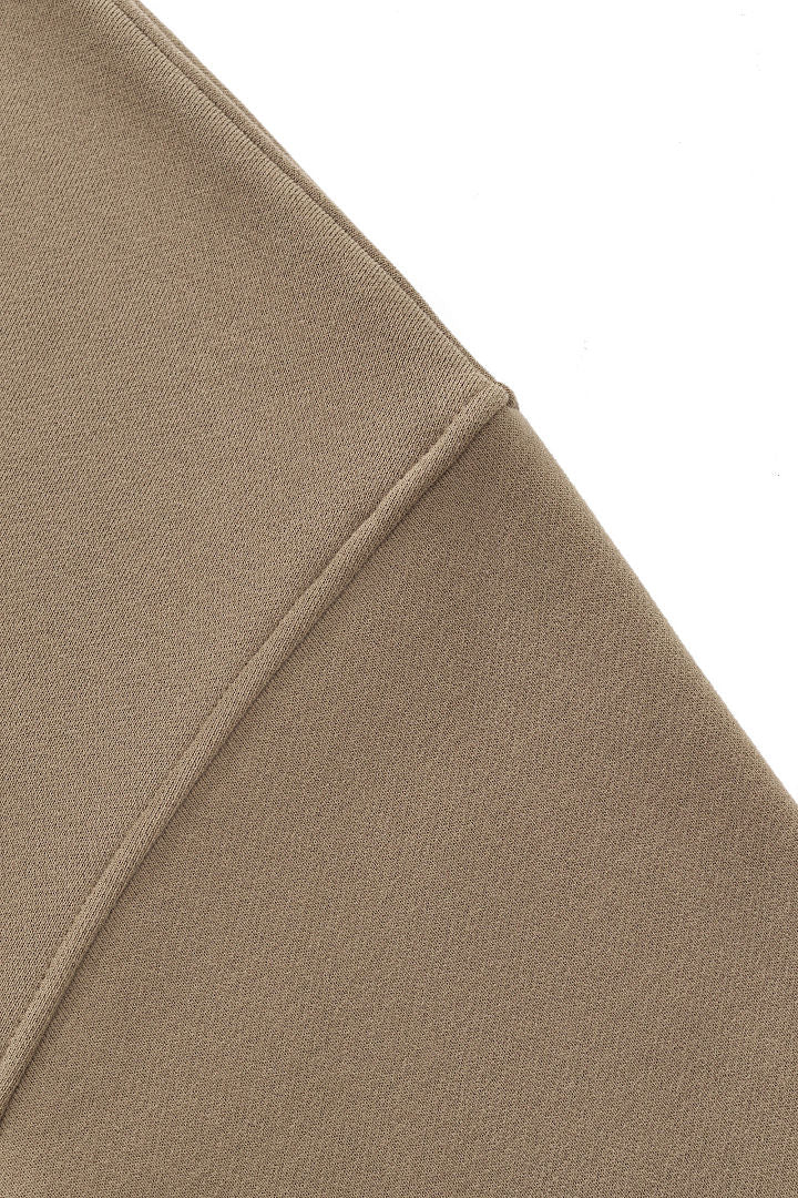 Heavyweight Fleece Lined Mock Neck Sweatshirt - LightBrown - 10
