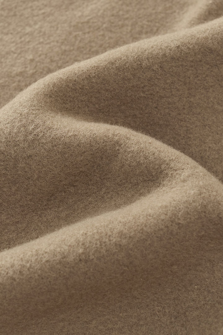 Heavyweight Fleece Lined Mock Neck Sweatshirt - LightBrown - 3