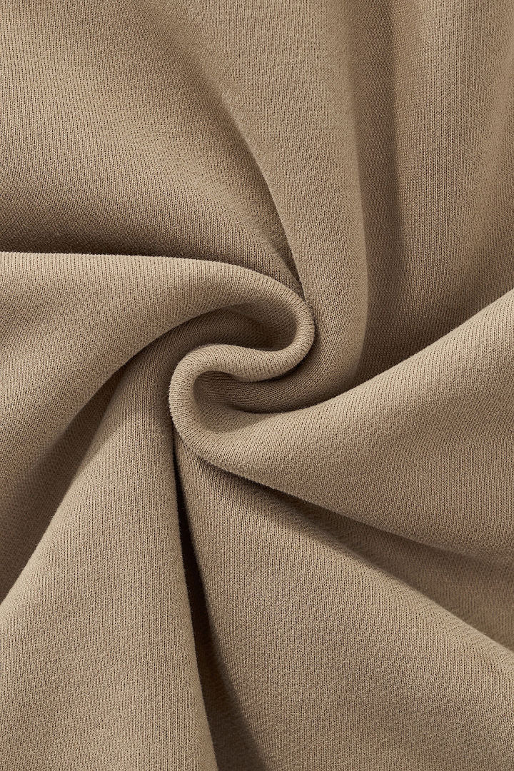 Heavyweight Fleece Lined Mock Neck Sweatshirt - LightBrown - 5