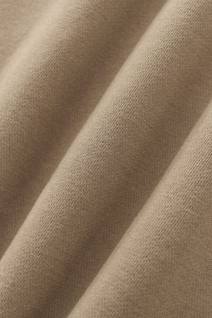 Heavyweight Fleece Lined Mock Neck Sweatshirt - LightBrown - 6
