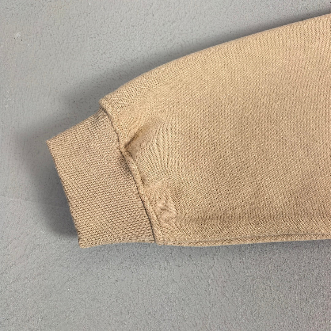 Heavyweight Fleece Lined Mock Neck Sweatshirt - Sand - 7