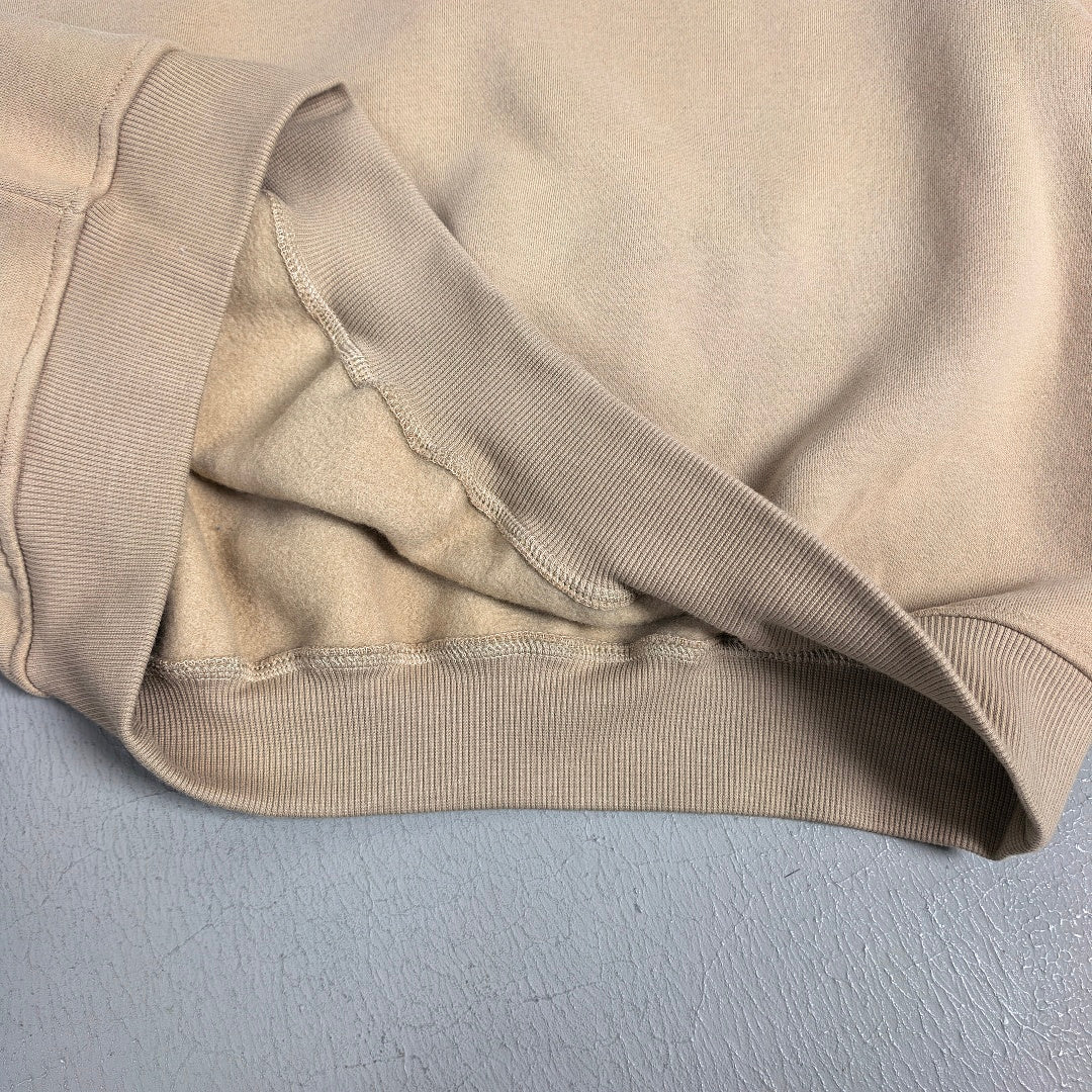 Heavyweight Fleece Lined Mock Neck Sweatshirt - Sand - 8