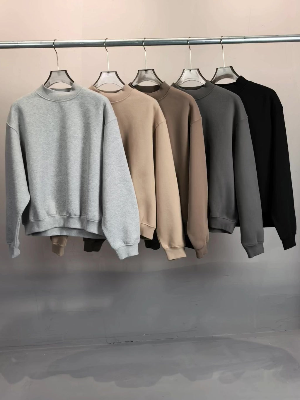 Heavyweight Fleece Lined Mock Neck Sweatshirt