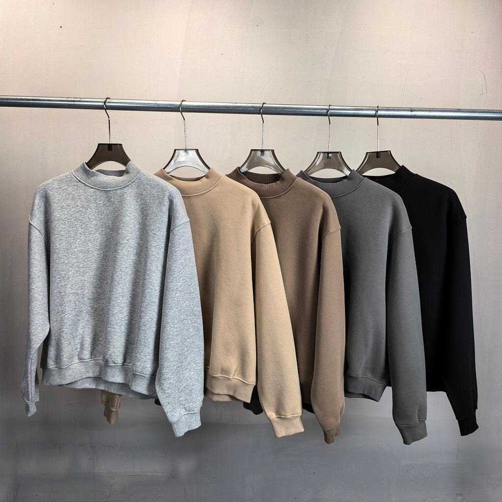 Heavyweight Fleece Lined Mock Neck Sweatshirt - view 2