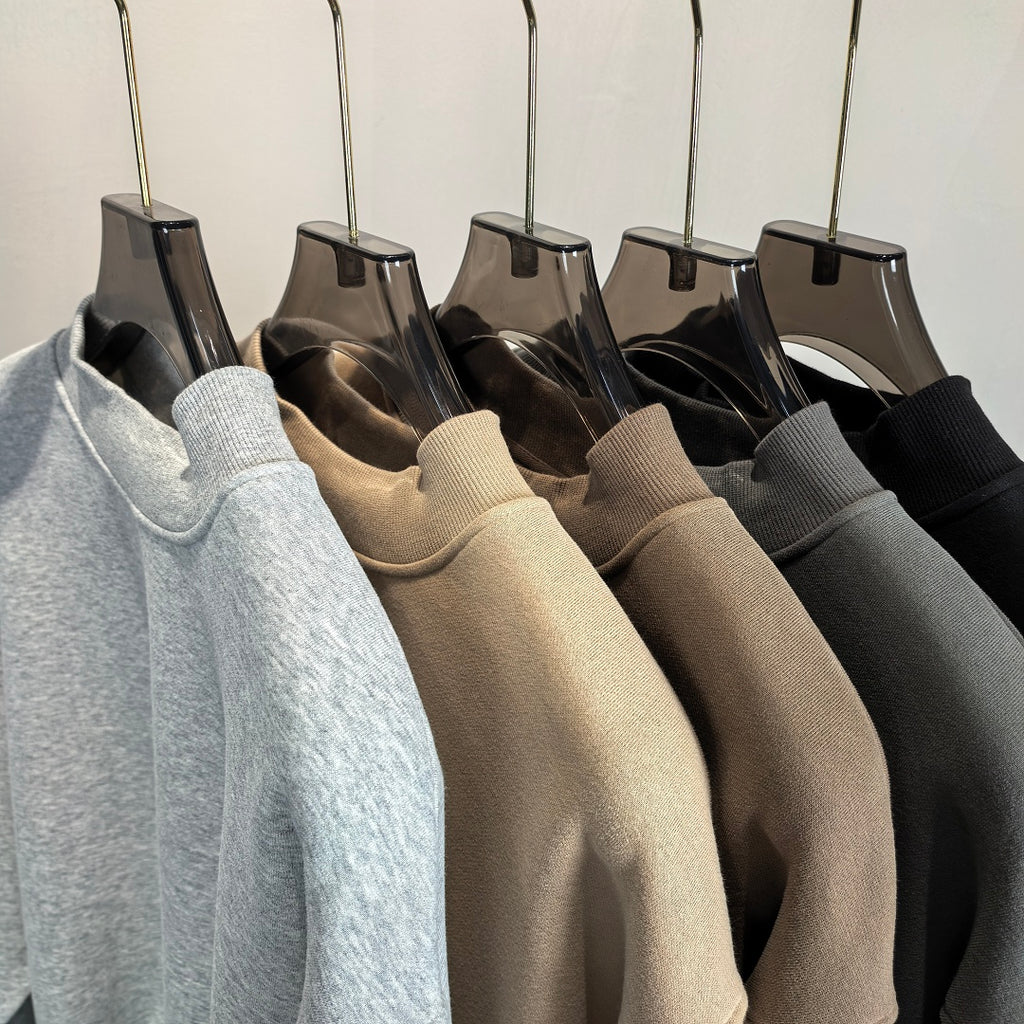 Heavyweight Fleece Lined Mock Neck Sweatshirt - view 3