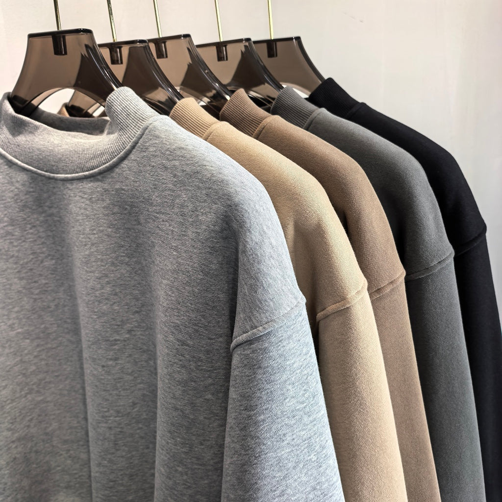 Heavyweight Fleece Lined Mock Neck Sweatshirt - view 6
