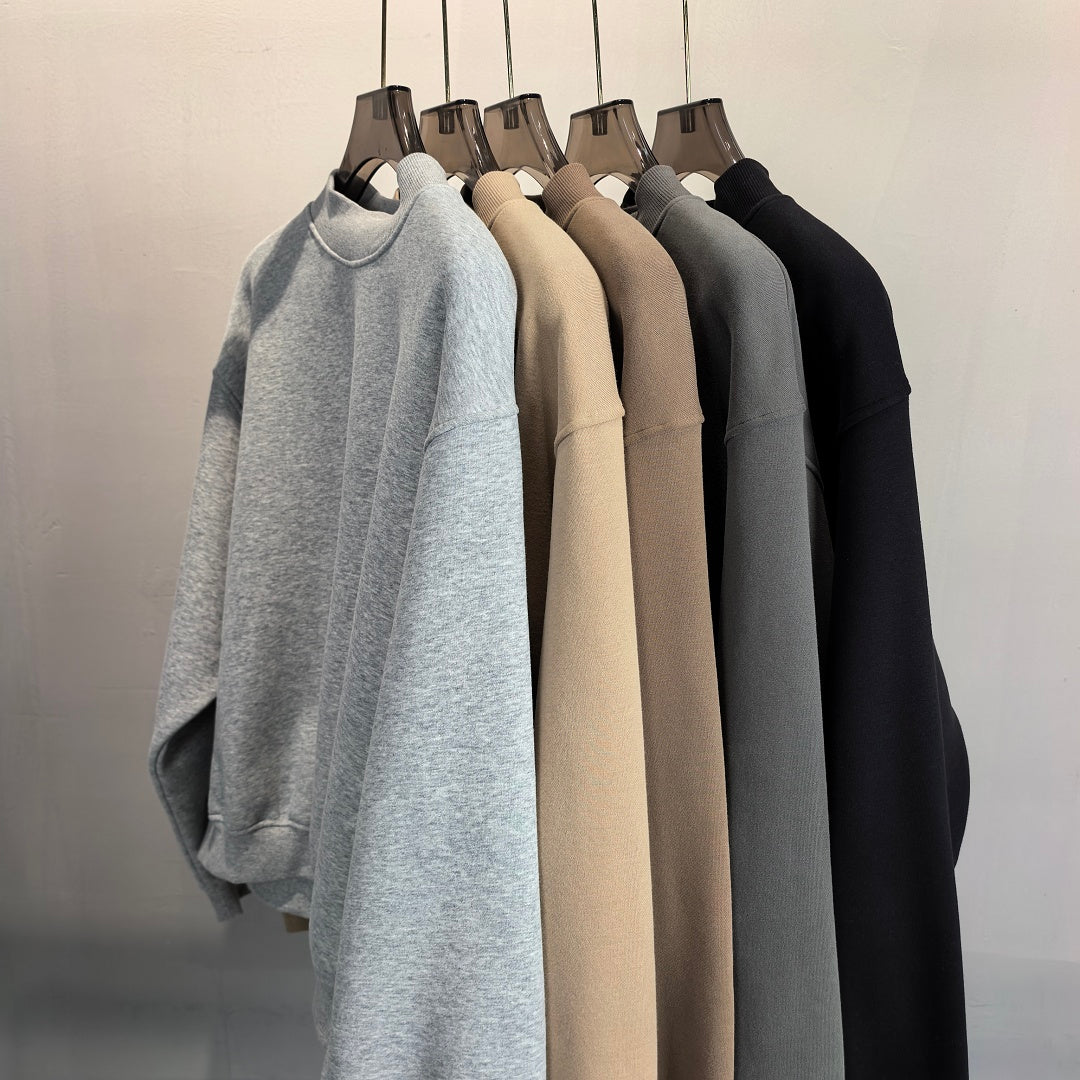 Heavyweight Fleece Lined Mock Neck Sweatshirt - view 7