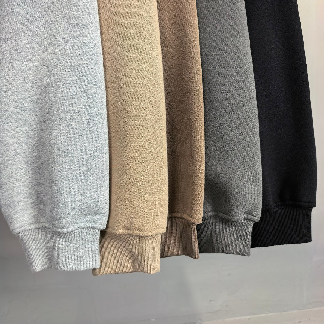 Heavyweight Fleece Lined Mock Neck Sweatshirt - view 8