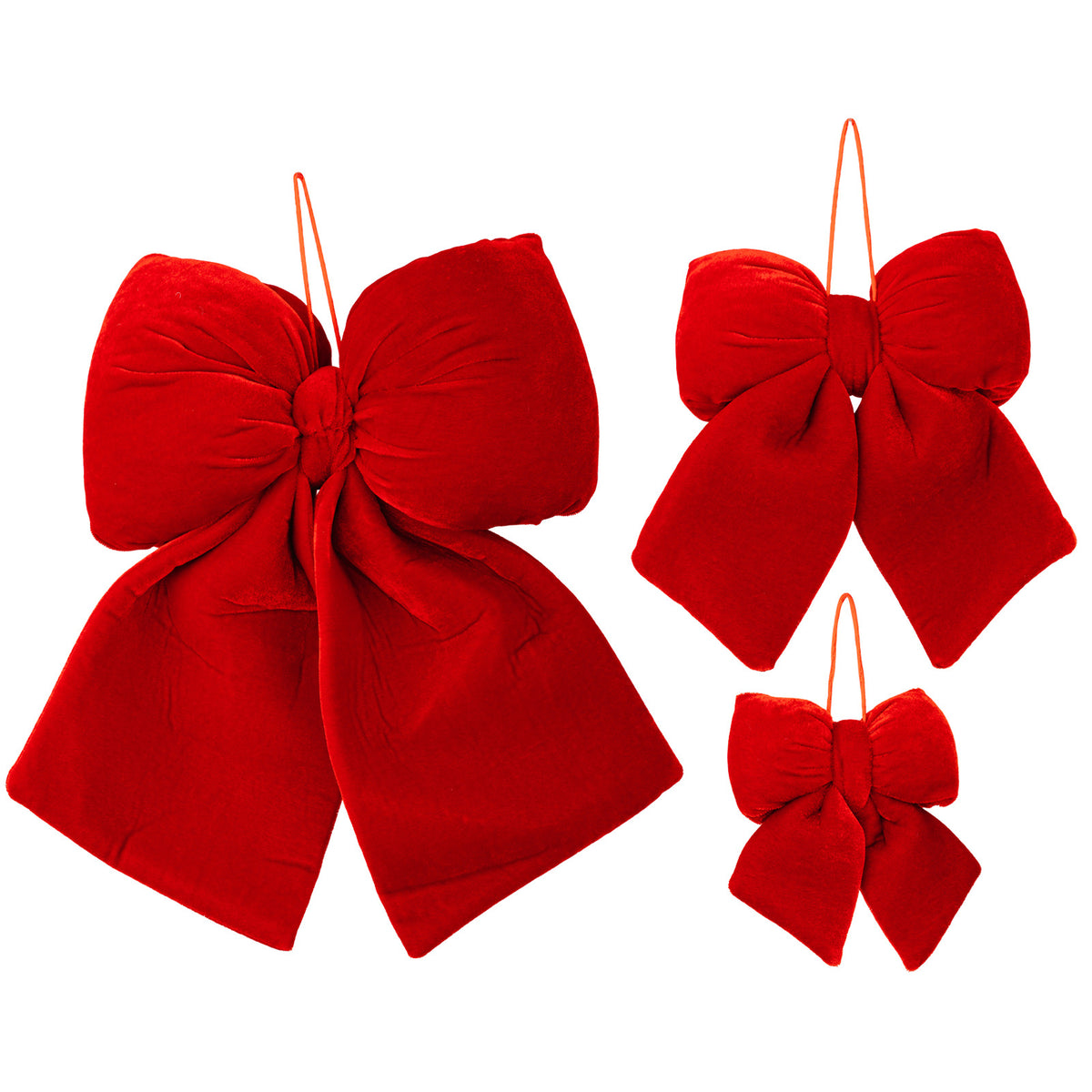 Flannel Christmas Tree Bow Ornament with Hanging Loop