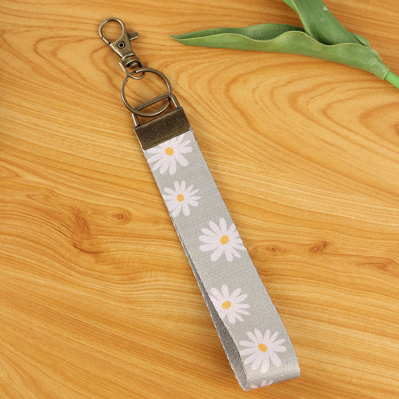 Daisy Print Wristlet Key Fob - Daisy