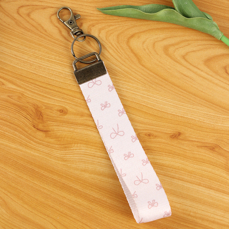 Daisy Print Wristlet Key Fob - P_Bow